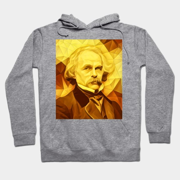 Nathaniel Hawthorne Golden Portrait | Nathaniel Hawthorne Artwork 10 Hoodie by JustLit